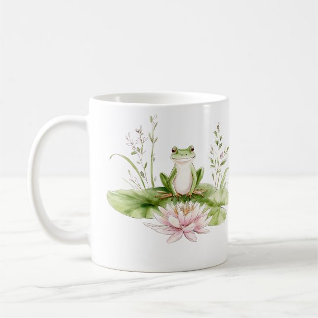 Mug Watercolor Green Frog  (Gauche)