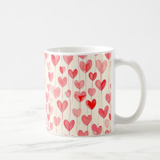 Mug Watercolor Heart Pattern 