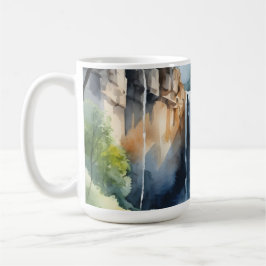 Mug Watercolor painted waterfall