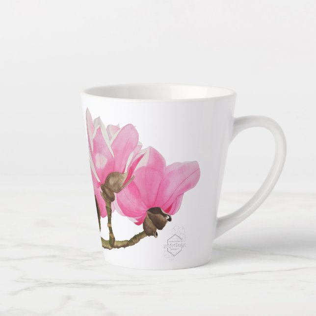 Mug watercolor painting Magnolia Milchtasse (Rechts)