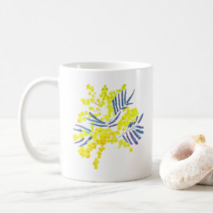 Mug Wattle Mimosa fleurie jaune Australie