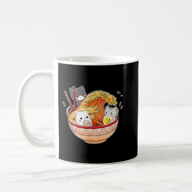 Mug Wave Off Kanagawa Ramen Bowl Anime Otaku Cats Japa (Gauche)