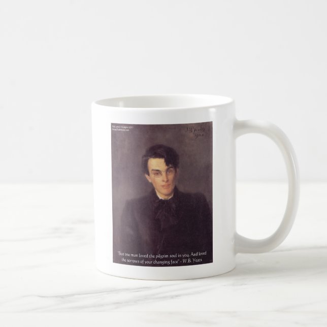 Mug WB Yeats "Soul de pèlerin" Citation d'amour Cadeau (Droite)