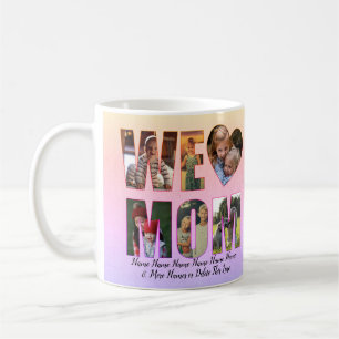 Mug We Love Heart Mom Ajouter Photos Noms Texte Pastel