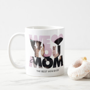 Mug We Love You Mom Cutout Heart Photo Collage