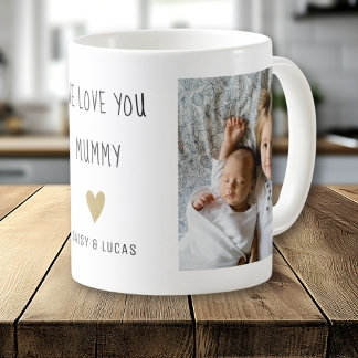 Mug We Love You Mummy 2 Photo Collage Personalised