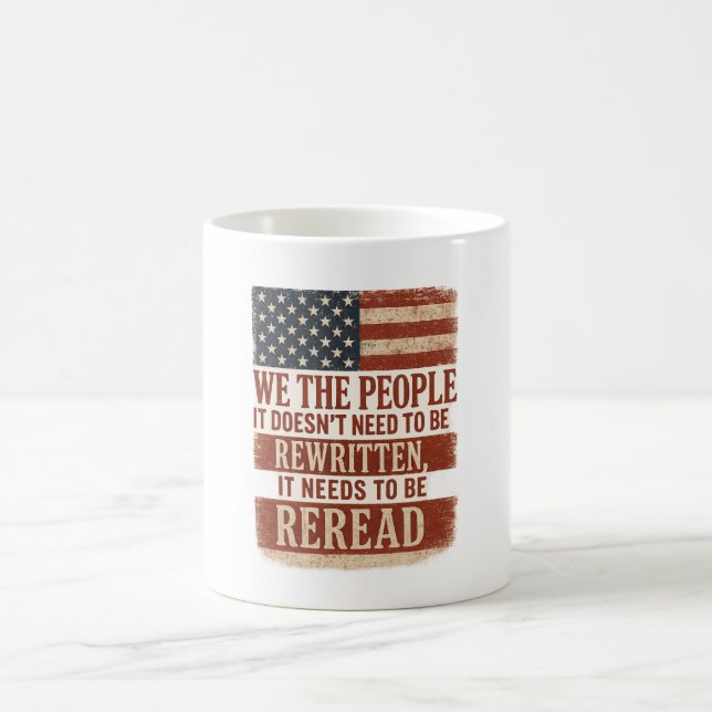 Mug We the People Reread Flag Quote (Centre)