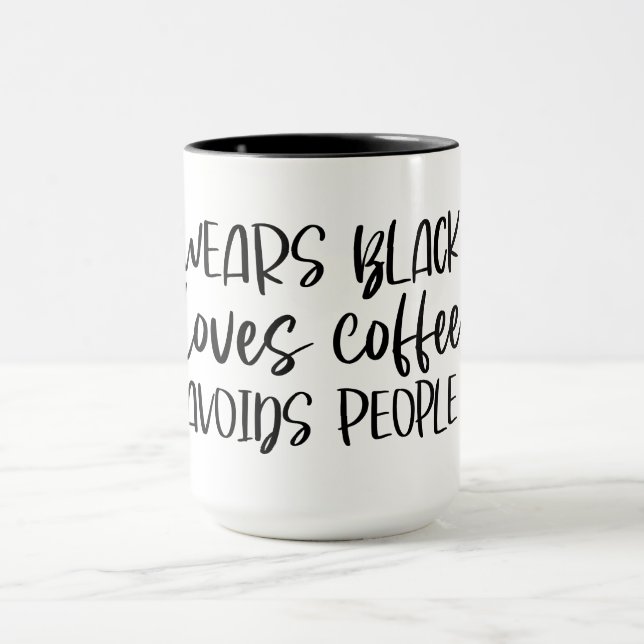 Mug Wears Black Love Café évite aux gens (Centre)