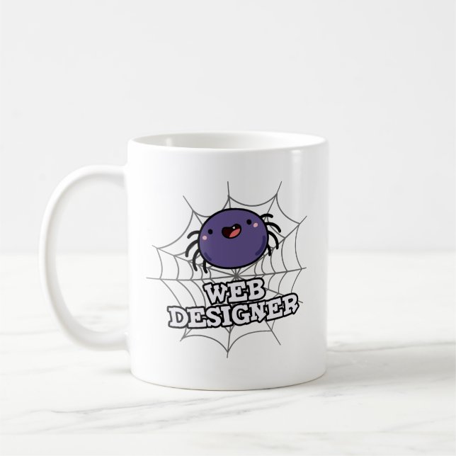 Mug Web Designer Funny Spider Pun (Gauche)