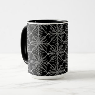 Mug Webs d'araignée d'Halloween noir et blanc