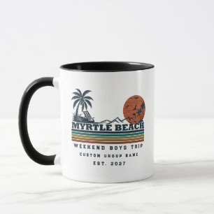 Mug Week-end de garçon personnalisé à Myrtle Beach