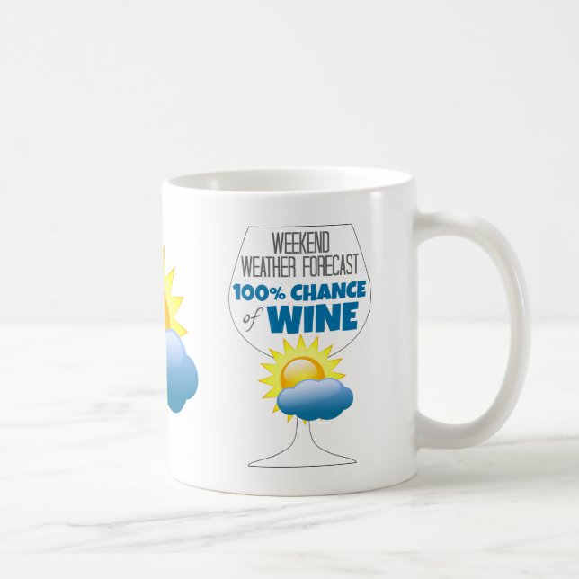 Mug Weekend Météo Prévision Soleil 100% Chance de Vin (Droite)