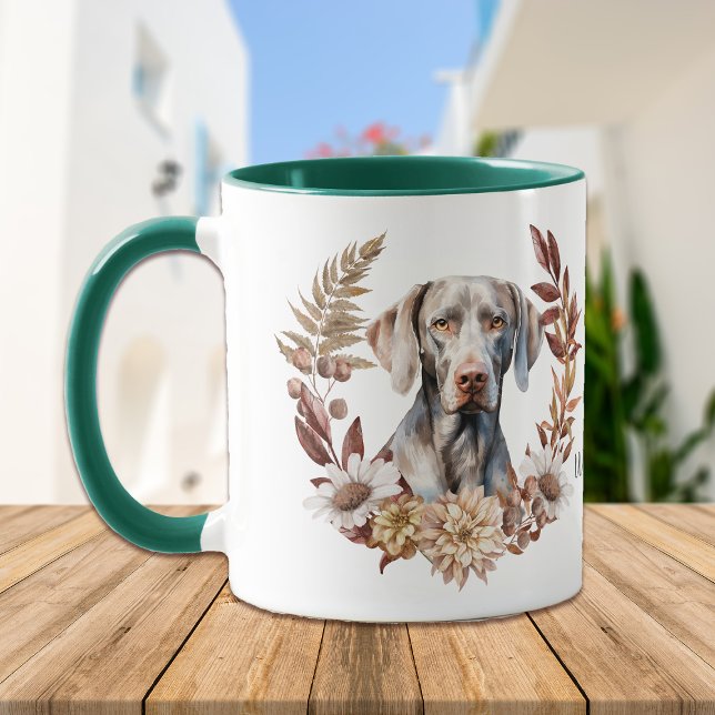 Mug Weimaraner Chien Automne Wreath (Créateur téléchargé)