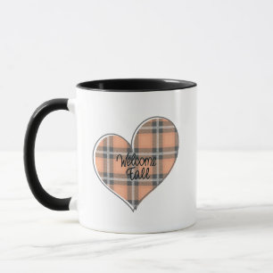 Mug Welcome Fall Plaid Heart