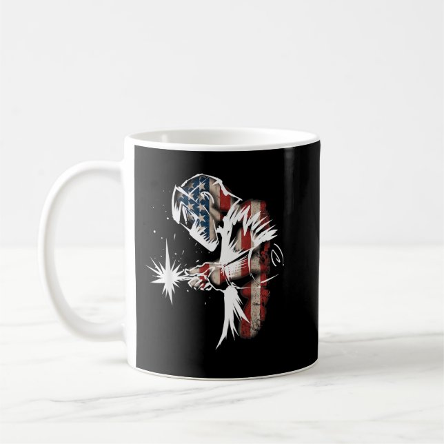 Mug Welder American Flag USA Patriotic Welder Cadeau (Gauche)