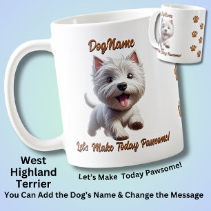 Mug West Highland Terrier, Ajouter le nom du chien, mo