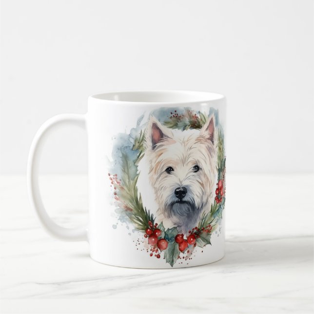 Mug West Highland White Terrier Wire de Noël (Gauche)