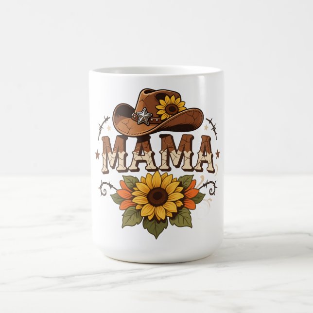 Mug Western Mama Sunflower Cowgirl Design (Centre)