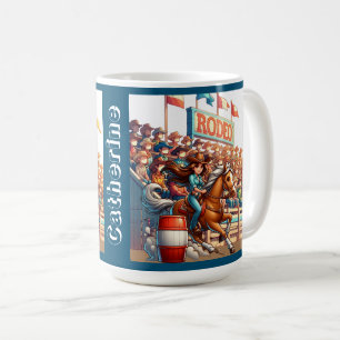 Mug Western Rodeo Cowgirl Barrel Racing sur mesure