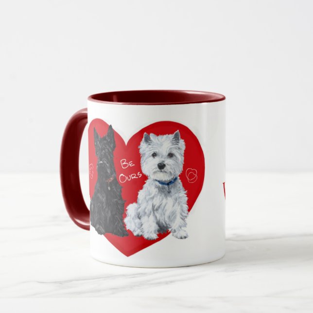 Mug Westie et Scottie Valentine (Devant gauche)