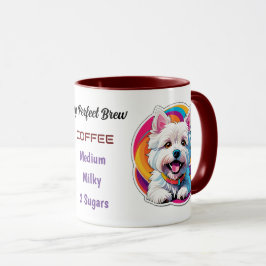 Mug Westie stylisé - Ma brasse parfaite, thé ou café