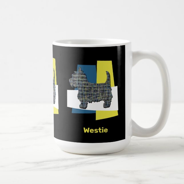 Mug Westie White Terrier Animal Chien Silhouette Y&B G (Droite)