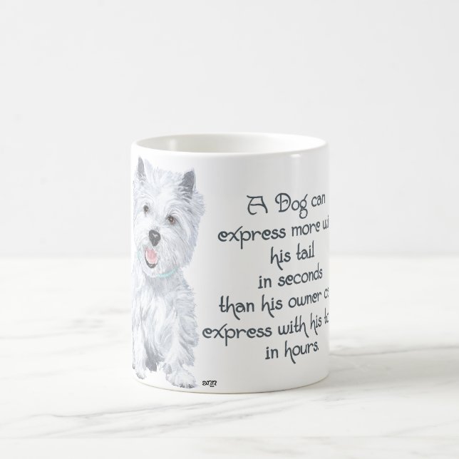 Mug Westie Wisdom - Wagging Tail ou Tongue? (Centre)