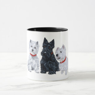 Mug Westies et un Scottie ensemble