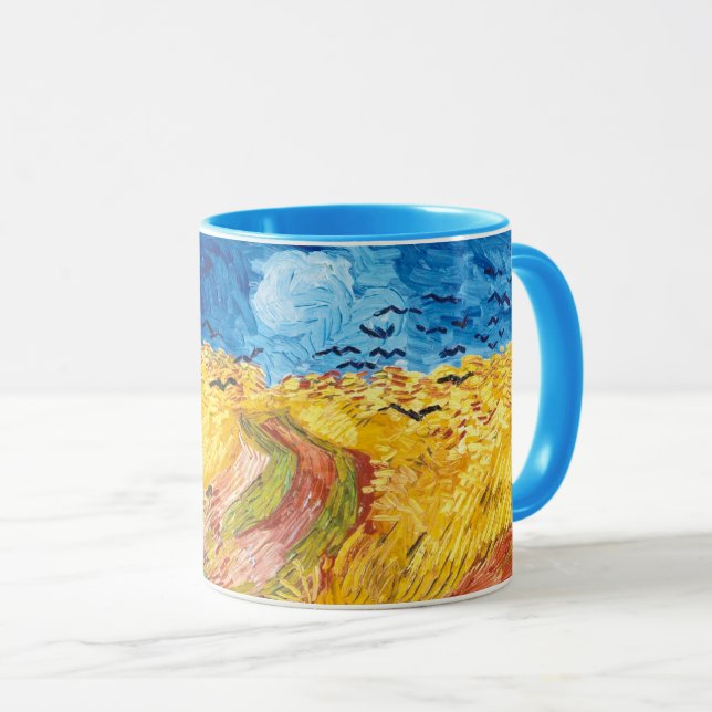 Mug Wheatfield with Crows (1890) Vincent Van Gogh Art (Devant droit)