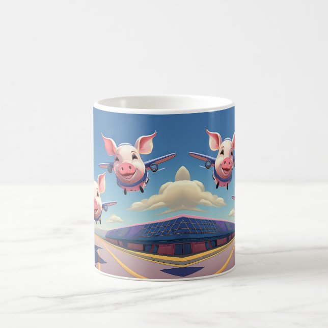 Mug When Pigs Fly Funny Airplane Pigs (Centre)