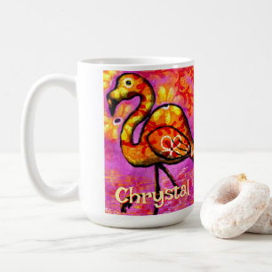 Mug Whimsical Abstrait Flamant rose Bird Personnalisé