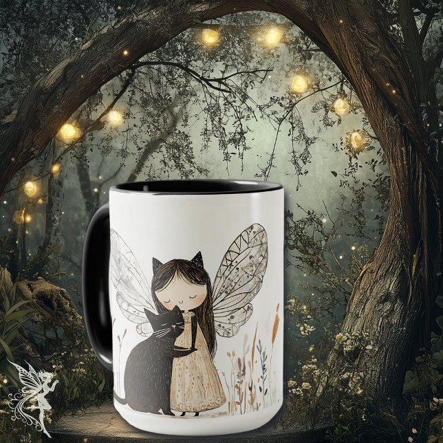 Mug Whimsical Fairy & Chat Anniversaire Cadeau personn (Créateur téléchargé)