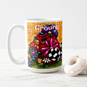 Mug Whimsical Funky Chunky floral poulet personnalisé