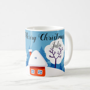 Mug Whimsical Magique Neige Noël Chic Élégant