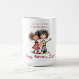 Mug Whimsical Valentine Kids Illustration 