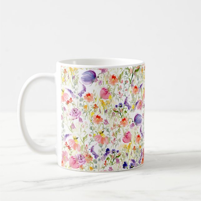 Mug Whimsical Wildflowers | Color d'eau (Gauche)