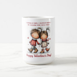 Mug Whimsical Winter Valentine Kids Illustration