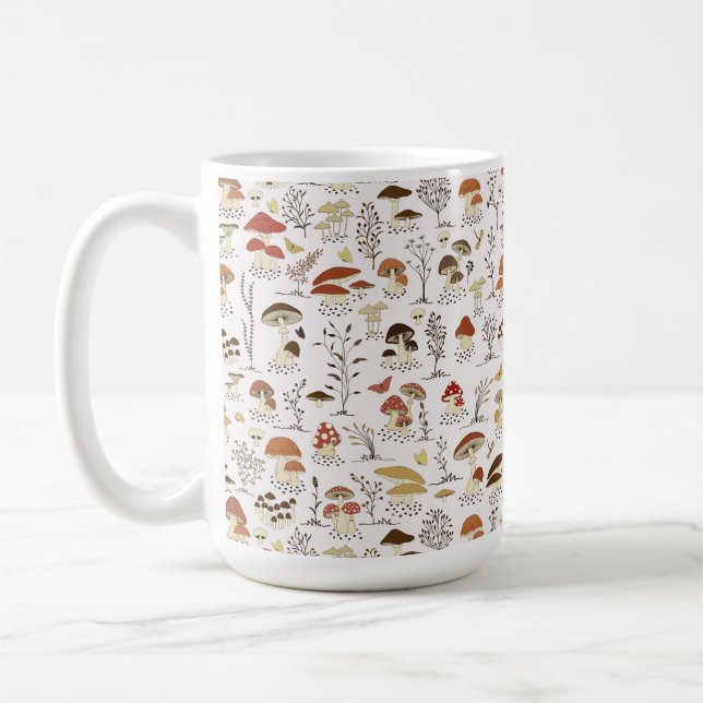Mug Whimsical Woodland Champhrooms Motif (Gauche)