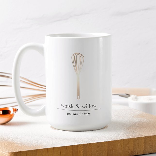 Mug Whisk d'or | Porte-stylo de boulangerie (Créateur téléchargé)
