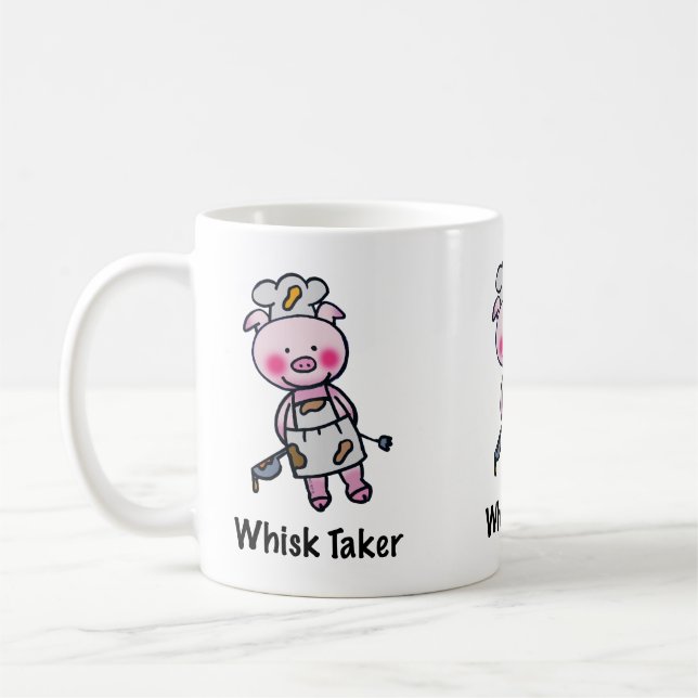 Mug Whisk Taker Pig - Drôle Chef Design (Gauche)
