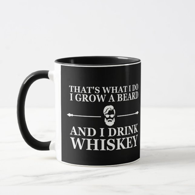 Mug Whiskey cite avec de drôles de mots barbus (Gauche)