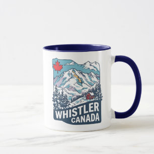 Mug Whistler BC Canada Joli Ski Montagne Aquarelle