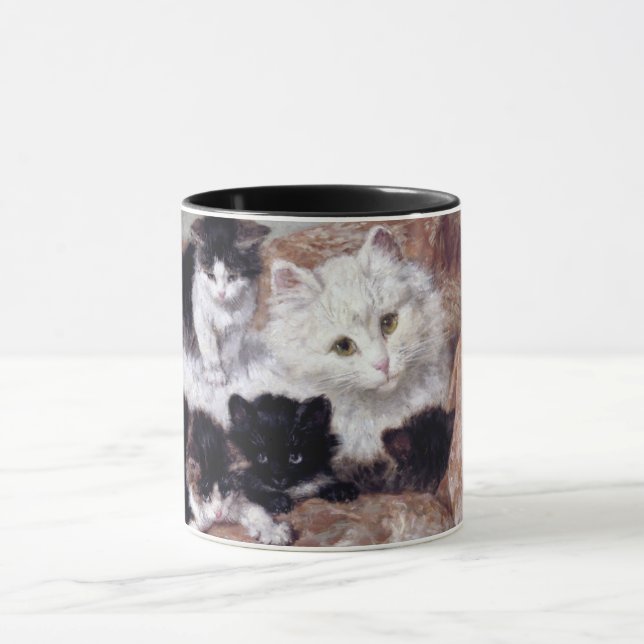 Mug White Cat et ses chatons par Henriette Ronner-Knip (Centre)