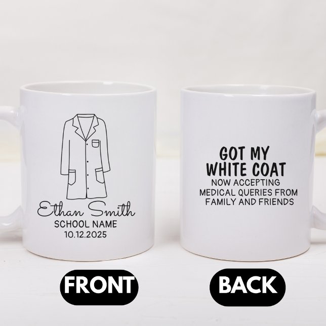 Mug White Coat Ceremony Gifts, White Coat, Medical  (Créateur téléchargé)