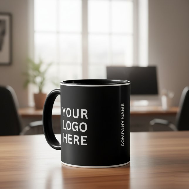 Mug White Company Logo | Custom Business Black (Branded company logo mugs)