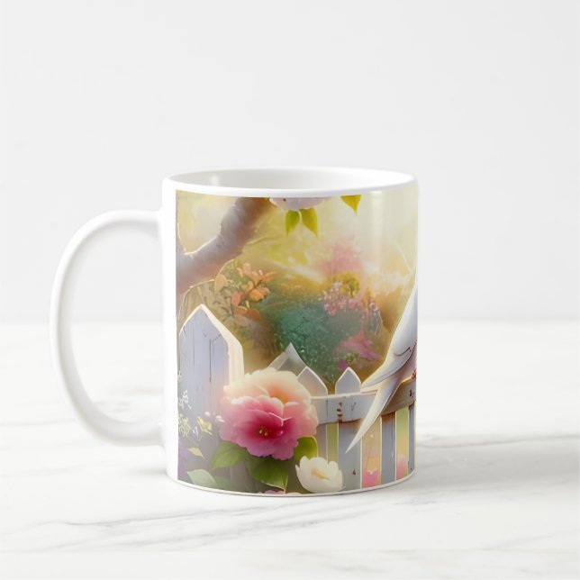 Mug White Doves Cottage Garden (Gauche)