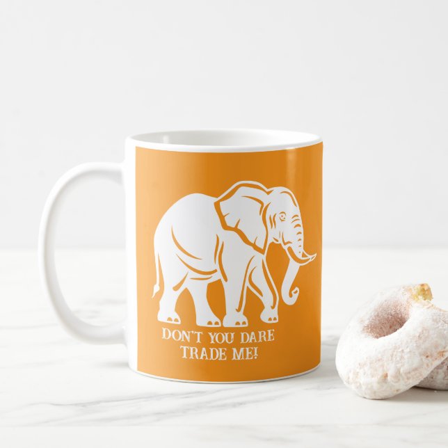 Mug White Elephant Gag Gift (Avec donut)