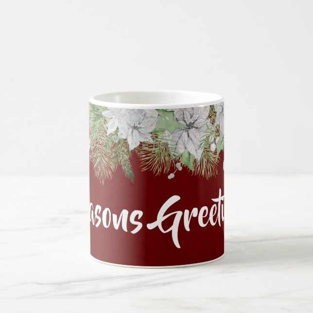 Mug White Poinsettia Garland (Centre)