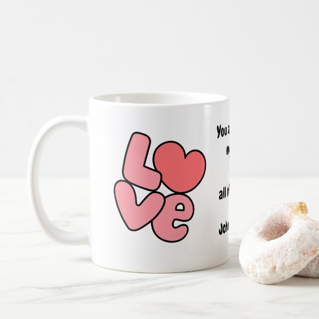 Mug White Valentine's Day Love (Avec donut)