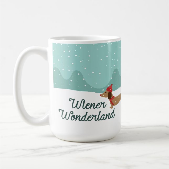 Mug Wiener Wonderland Dachshund Cadeau Doxie Dads Moms (Gauche)